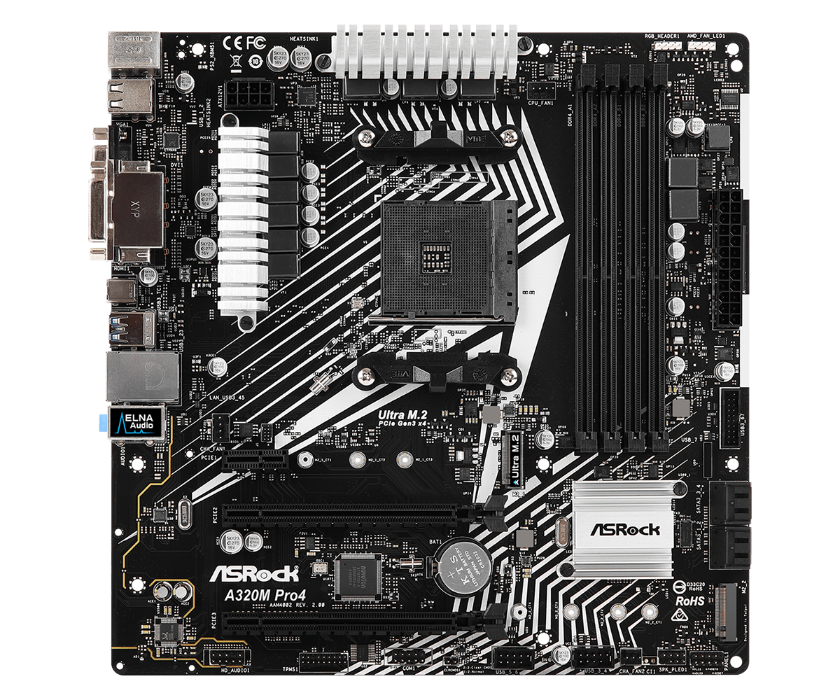 Asrock a320m pro4 f какие процессоры поддерживает